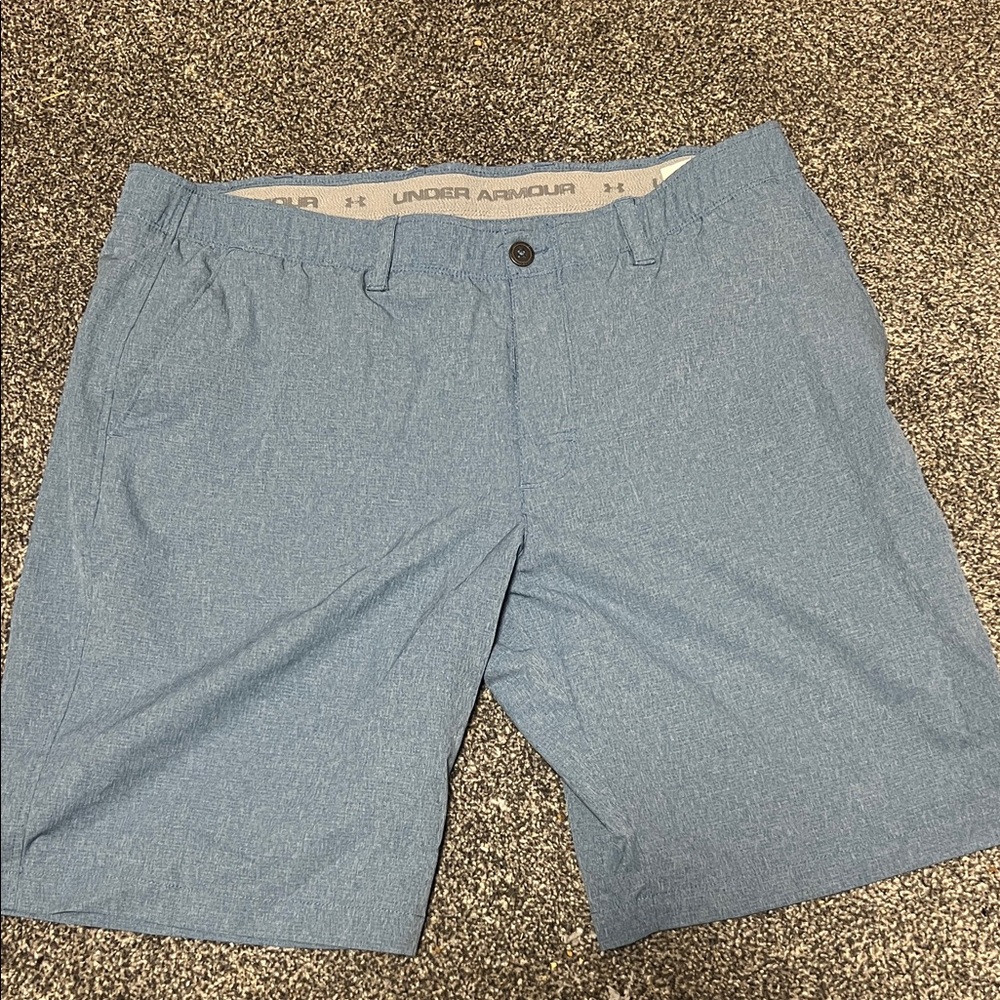 Under Armour Men's Heathered Blue Athletic Shorts